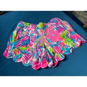 Women's Lilly Pulitzer Dahlia Scalloped Shorts Gumbo Limbo Pink Small